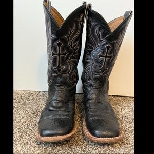 Tony Lama Black Smooth Ostrich Boots